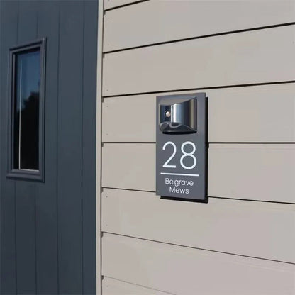 Solar House Number Sign