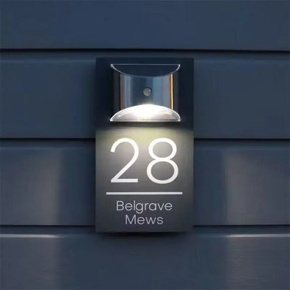 Solar House Number Sign